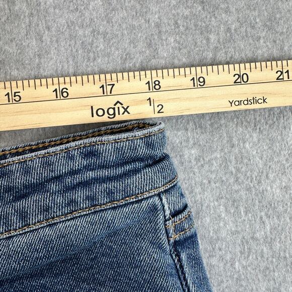 Wild Fable Jeans WMNS 12 medium Wash High Rise Straight Ankle Cropped Raw Hem - Picture 6 of 9